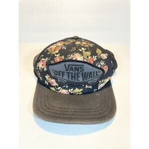 Vans Off The Wall Black Floral Snapback hat flowers skater